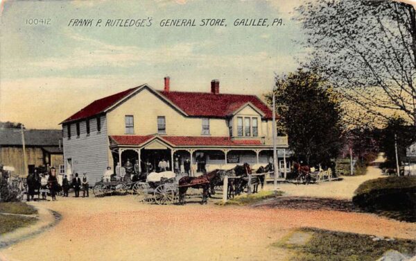 Galilee Pennsylvania Rutledge's General Store Vintage Postcard AA94341