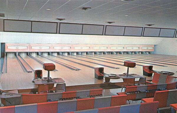 Lebanon Missouri Starlite Lanes Bowling Alley Interior Postcard AA94350