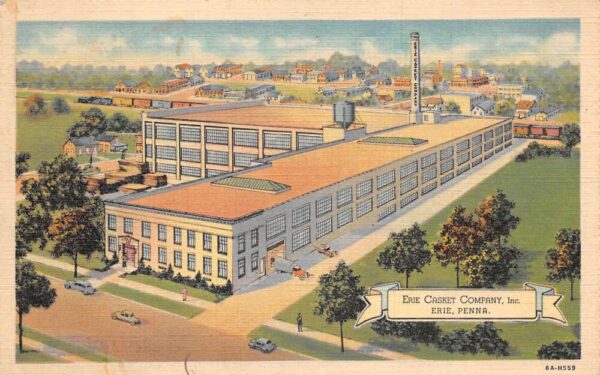 Erie Pennsylvania Erie Casket Company Factory Vintage Postcard AA94363