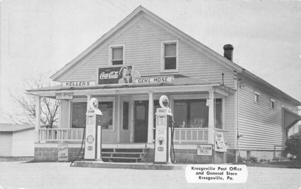 Kresgeville Pennsylvania Post Office General Store Coke Sign Postcard AA94367