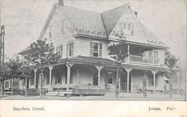 Jonas Pennsylvania Snyders Hotel Vintage Postcard AA94372