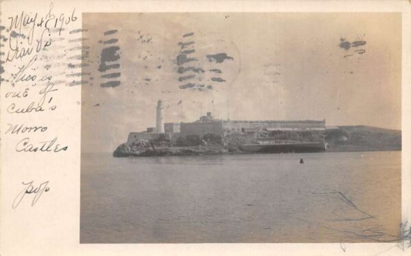 Cuba Morro Castle Scenic View from Water Real Photo Postcard AA94381