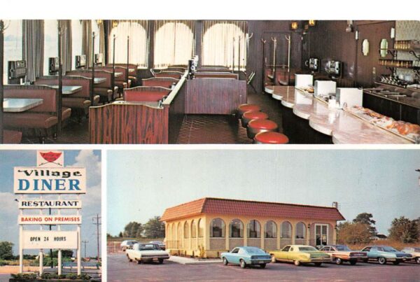 Sicklerville New Jersey Village Diner Dining Room Vintage Postcard AA94398