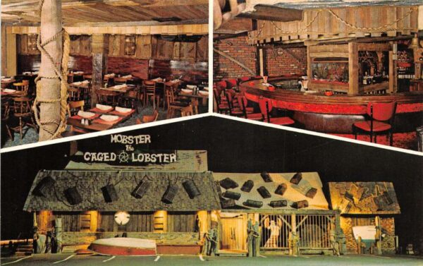 Elmwood Park New Jersey Mobster the Caged Lobster Restaurant Postcard AA94403