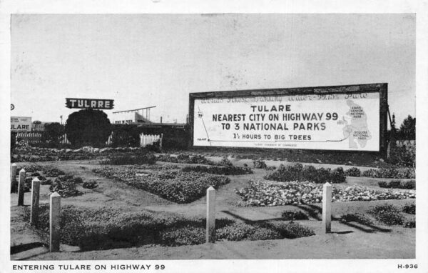 Tulare California Entering from Highway 99 Signs Billboards Postcard AA94404