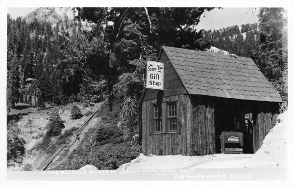 Lassen Park California Sulphur Works Gift Shop Coke Sign Real Photo PC AA94414