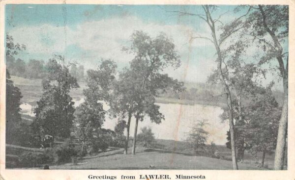 Lawler Minnesota Greetings Scenic View Vintage Postcard AA94416