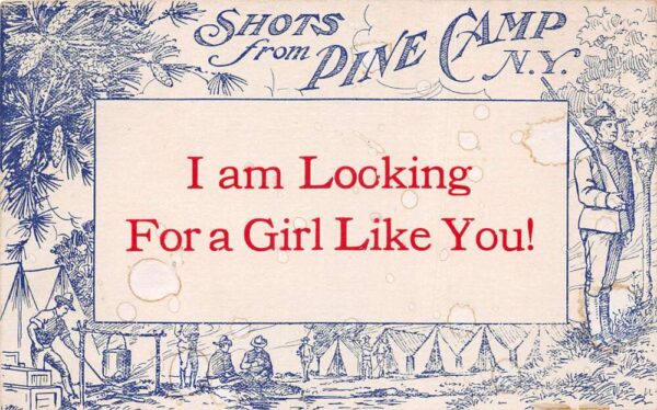 Pine Camp New York Military Greetings Vintage Postcard AA94425