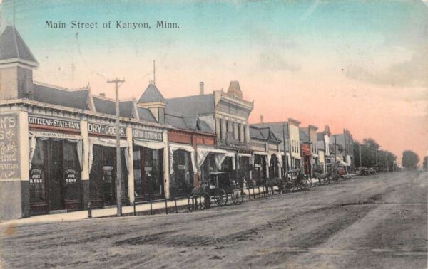 Kenyon Minnesota Main Street State Bank Vintage Postcard AA94431