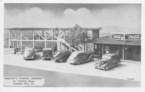 Tallulah Falls Georgia Harveys Famous Lookout Coke Sign Vintage Postcard AA94445