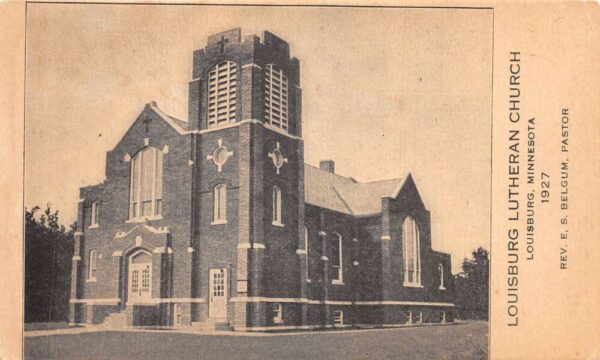 Louisburg Minnesota Lutheran Church Vintage Postcard AA94453