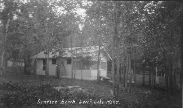 Leech Lake Minnesota Sunrise Beach Cottage Real Photo Postcard AA94454