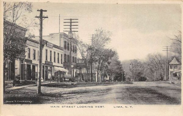 Lima New York Main Street Looking West Vintage Postcard AA94995