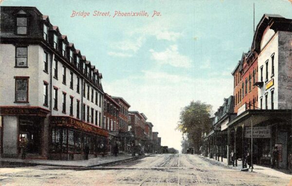 Phoenixville Pennsylvania Bridge Street Vintage Postcard AA95006