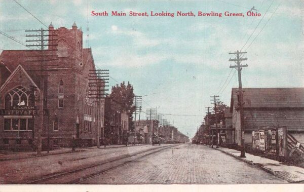 Bowling Green Ohio South Main Street Looking North Vintage Postcard AA95021