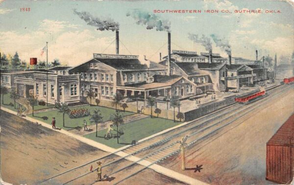 Guthrie Oklahoma Southwestern Iron Co Vintage Postcard AA95023