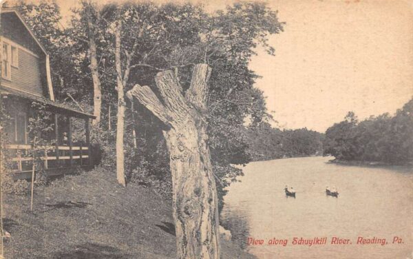 Reading Pennsylvania View along Schuykill River Vintage Postcard AA95027