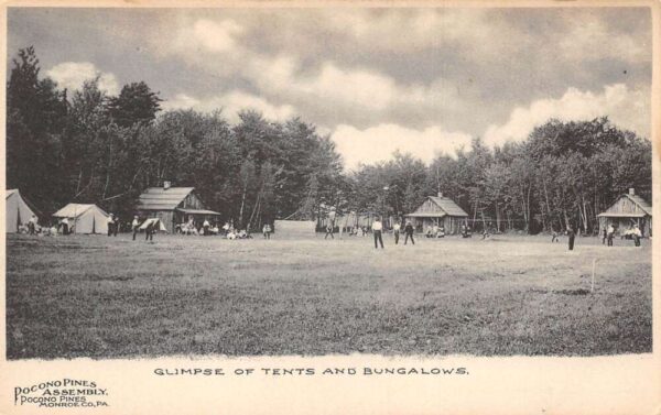 Pocono Pines Assembly Pennsylvania Tents and Bungalows Vintage Postcard AA95028