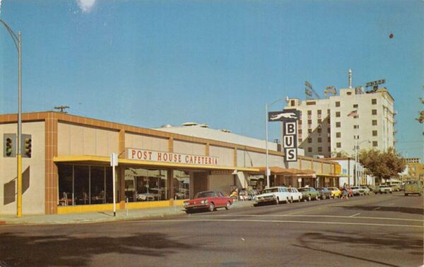 Bakersfield California Greyhound Post House Cafeteria Vintage Postcard AA95036