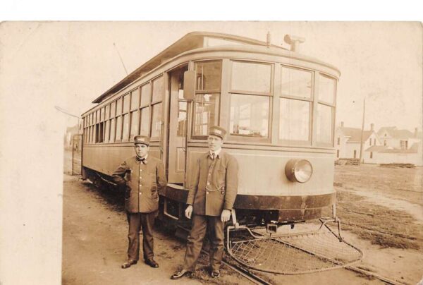 Street Car Trolley and Motormen Real Photo Vintage Postcard AA95046