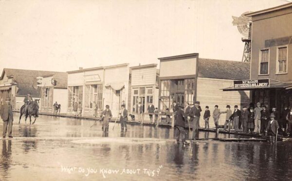 Houston Minnesota Flood Disaster Business District Real Photo Postcard AA95209