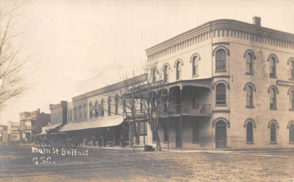 Belfast New York Main Street Business District Real Photo Postcard AA95214