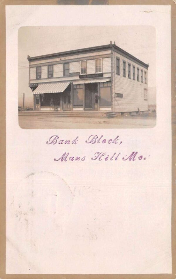 Mars Hill Maine Main Street Bank Attorney Office Real Photo Postcard AA95216