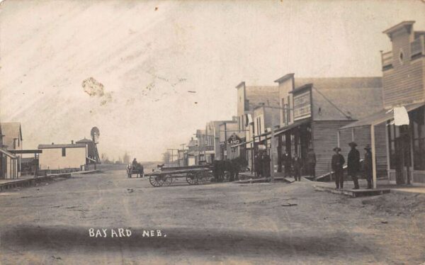 Bayard Nebraska Street Scene Business District Real Photo Postcard AA95217