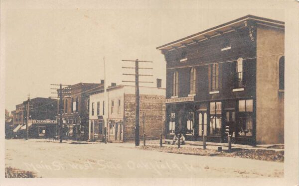 Oakfield New York Main Street Drug Store Real Photo Postcard AA95218