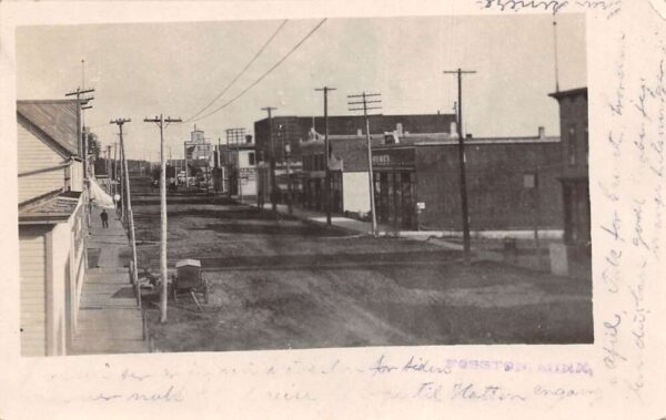 Fosston Minnesota Street Scene Business District Vintage Postcard AA95224