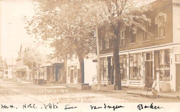 Ontario New York Street Scene Business District Real Photo Postcard AA95227