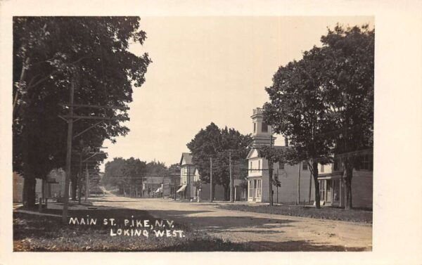 Pike New York Main Street Real Photo Vintage Postcard AA95229