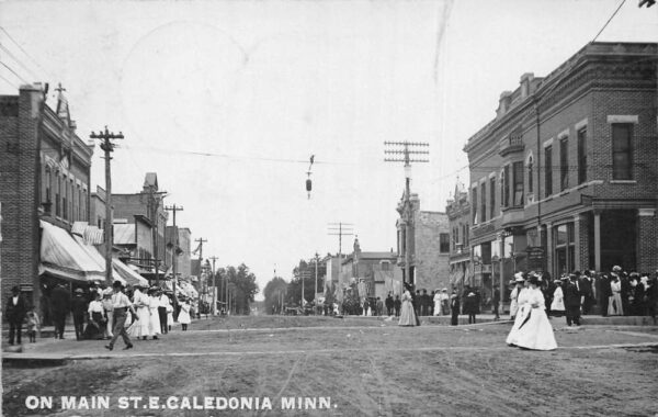 Caledonia Minnesota Main Street Real Photo Vintage Postcard AA95234