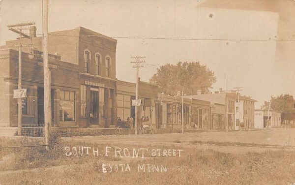 Eyota Minnesota South Front Street Business District Real Photo Postcard AA95236