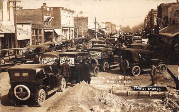 Baxter Springs Kansas Military Street Atlas Power Cars Real Photo PC AA95238