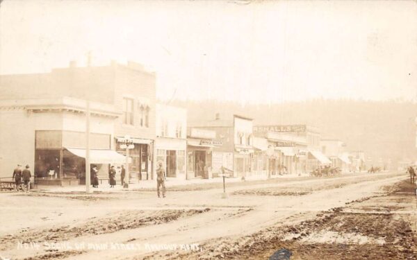 Roundup Montana Main Street Business District Real Photo Postcard AA95242