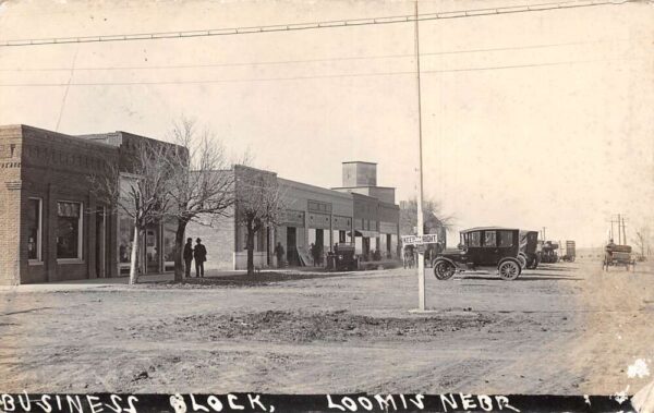 Loomis Nebraska Business District Street Scene Real Photo Postcard AA95255