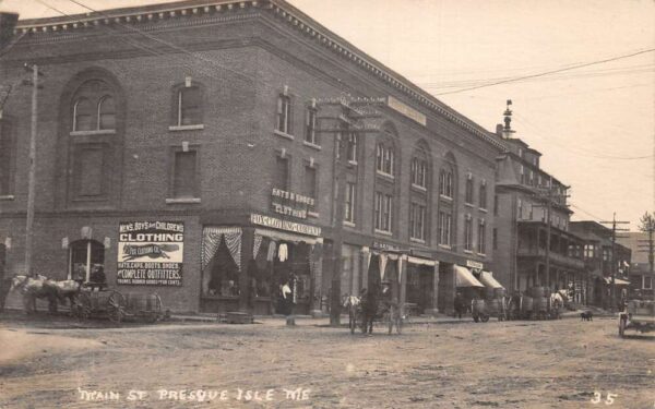 Presque Isle Maine Main Street Clothing Store Real Photo Postcard AA95267