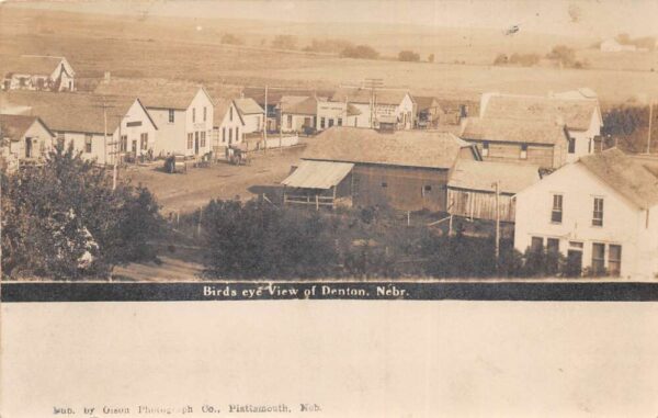 Denton Nebraska Birds Eye View Real Photo Vintage Postcard AA95268