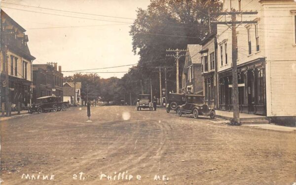 Phillips Maine Main Street Real Photo Vintage Postcard AA95274