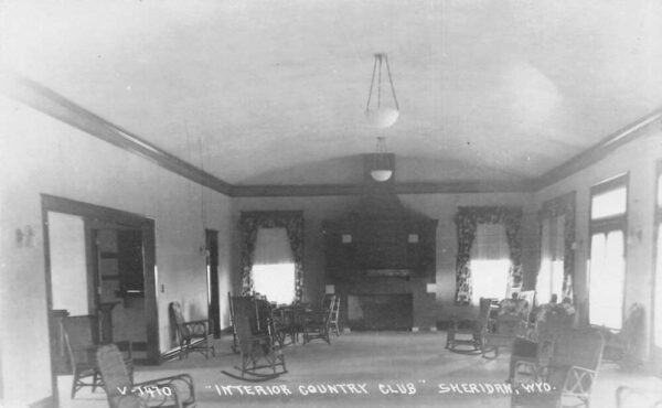 Sheridan Wyoming Country Club Interior Real Photo Postcard AA95288