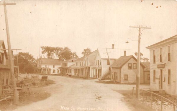 Princeton Maine Main Street Real Photo Vintage Postcard AA95290