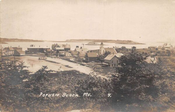 Popham Beach Maine Birds Eye View Real Photo Vintage Postcard AA95311