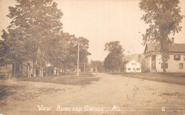 Rumford Corner Maine Street Scene Real Photo Vintage Postcard AA95312