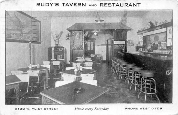 Milwaukee Wisconsin Rudys Tavern Restaurant Jukebox Vintage Postcard AA95314