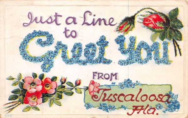 Tuscaloosa Florida Greetings Roses Vintage Postcard AA95325