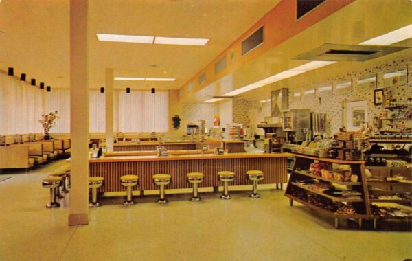 Fort Myers Florida Bus Terminal Restaurant Interior Vintage Postcard AA95329