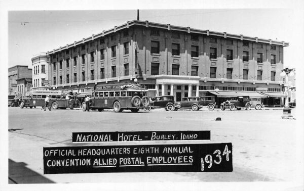 Burley Idaho National Hotel Allied Postal Employees Real Photo PC AA95336