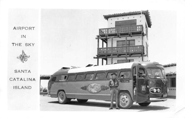 Santa Catalina Island California Airport Transit Bus Real Photo PC AA95337