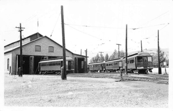 Anaconda Mining Co Railway Depot Trolley Barn Real Photo Postcard AA95367